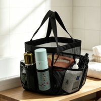 Panier de douche en maille à séchage rapide, sac de rangement de salle de bain fourre-tout avec 9 poches de rangement pour dortoir d'université, vente en gros