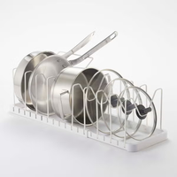 Support de rangement réglable pour couvercles de casseroles, en métal, pour ustensiles de cuisine, organisateur de comptoir de cuisine
