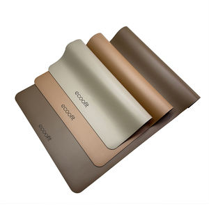 グレード天然ゴムヨガマットPUカスタムプリントレーザーエッチングロゴ楕円形アーチ型砂ヌードチョコレートブラウンコーヒー色 - Product Image 1