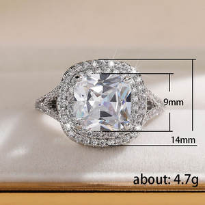 F1693 Anello da Donna con Diamante Taglio Asscher, Gioiello Classico Naturale per Fidanzamento - Product Image 5
