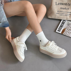 Zapatillas Deportivas Blancas de Plataforma con Tacón Alto para Mujer, Estilo Retro, Novedosas, Versátiles y Casuales - Product Image 4