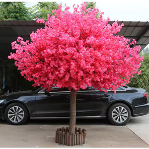 Arbre artificiel en fleurs de cerisier rose multi-tailles en plastique, décorations faites à la main durables pour mariage, Noël, Nouvel An, Saint-Valentin - Product Image 2