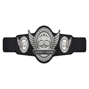 เข็มขัดแชมป์เปี้ยนแห่งแชมป์เปี้ยนส์ แบบปรับแต่งได้ พร้อมโลโก้สั่งทำ สีทอง สีเงิน สำหรับกีฬามวยปล้ำ มวย MMA และกีฬาต่อสู้อื่นๆ - Product Image 1