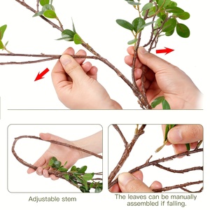 Expédition immédiate - Branches d'<span class=keywords><strong>olivier</strong></span> artificielles de 25,5 pouces, tiges vertes en plastique pour la décoration de la maison, du bureau, du jardin, pour Halloween, Noël, Pâques - Product Image 4