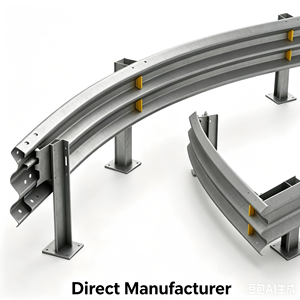 Barrera de Tráfico Galvanizada Anticorrosión de Doble Onda Tipo Puente EN 1317 N2, Barrera de Cables, Fábrica China, Juego de Tuercas y Pernos, Poste con Brida - Product Image 1