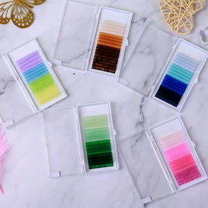 自有品牌混色睫毛延长件 羊绒色睫毛 彩虹睫毛 - Product Image 3