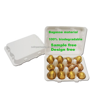 <span class=keywords><strong>Embalaje</strong></span> de caja de huevos de Chocolate moldeado de pulpa de bagazo de caña de azúcar biodegradable respetuoso con el medio ambiente <span class=keywords><strong>compostable</strong></span> de tamaño personalizado - Product Image 6
