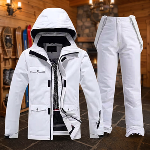 Adults Women's Men's American Style Printed Snowboarding Jacket <b>Pant</b> Set Zipper Loose Fit Waterproof Breathable 100% Nylon - Product Image 3