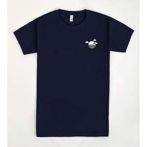 Reflection By Ninhol T-Shirt Navy Blue Minimalist Sun <b>Cloud</b> Design Unisex Casual Wear - Product Image 1