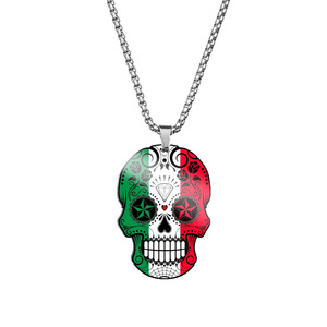 Collar <span class=keywords><strong>de</strong></span> Acero Inoxidable Colorido Nuevo <span class=keywords><strong>de</strong></span> 2024, Collar con Colgante <span class=keywords><strong>de</strong></span> Calavera del <span class=keywords><strong>Día</strong></span> <span class=keywords><strong>de</strong></span> los Muertos, Joyería Punk, Collar para Hombre - Product Image 6