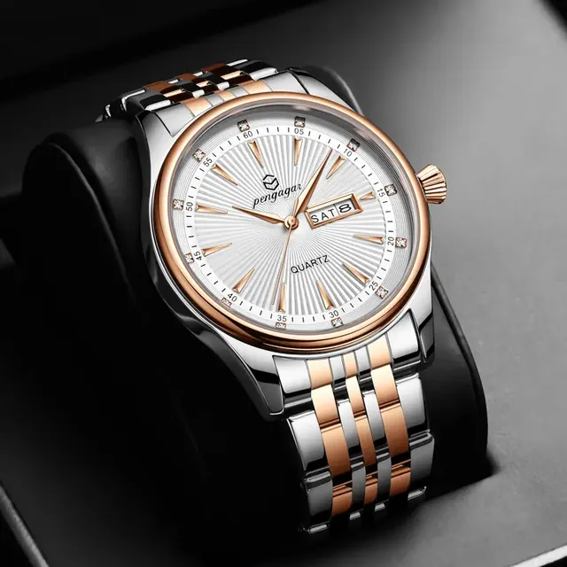 PAAZOMU Luxury Watch for Man Elegant Date Week Waterproof Luminous Men Watch Quartz Stainless Steel Sports Men's Watches Reloj