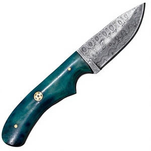 Premium Damascus Steel Camping <b>Knife</b> <b>Bone</b> <b>Handle</b> <b>Knives</b> OEM Logo Leather Sheath pocket knifes - Product Image 2