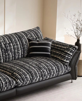 Sofa Kulit Kain Gaya Prancis Abad Pertengahan untuk Ruang Tamu Kecil Liuying Galado Sofa Lurus Kulit Kain untuk Ruang Tamu Besar