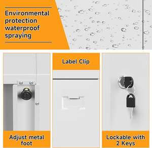 بيع بالجملة معدن حديث فولاذ طويل القامة مع 4 أرفف قابلة للتعديل قفل باب للمكتب والمنزل والمطبخ أو ورشة العمل - Product Image 3