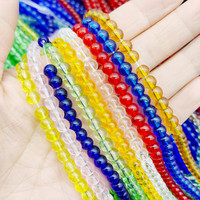 4mm 6mm 8mm 10mm solide rouge jaune transparent bleu violet noir couleur perles de cristal de verre pour la fabrication de bracelet collier et bricolage