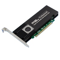 Kartu Ekspansi Penyimpanan SSD M.2 NVMe Empat Port PCIe 3.0 X16 ASM2824 Bersertifikasi ROHS Berbahan Logam Tersedia dalam Stok