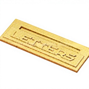 Letrero de Latón Pulido Marca OMG, Modelo OMG-60, 258mm X 79mm, Diseño Minimalista, Resistente al Agua, para Puerta de Entrada - Product Image 5