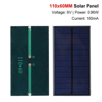 6V 160mA 0.96W Solar Panel 110X60MM Standard Epoxy Polycrystalline Silicon DIY Battery Power Charge Module Mini Solar Cell