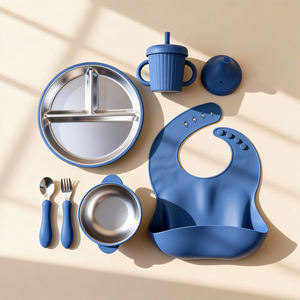 Plato de Alimentación para Bebés con Ventosa Dividida, de Acero Inoxidable 304, Apto para Lavavajillas, con Mangas de Silicona Extraíbles - Product Image 3