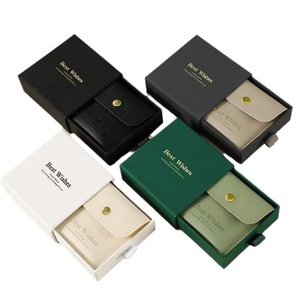 Jewelry Pouches Custom logo Luxury Matte Pu Leather Small Jewelry Pouch Envelop with Snap Button for Jewelry Storage - Product Image 5