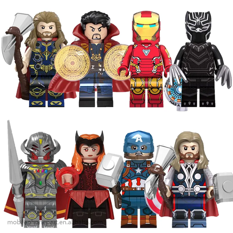 Super Heroes TV6201 MK85 Black Thor Doctor Strange Wanda Panther Mini Character Building Block Figure Plastic Smart Toy Juguetes
