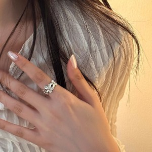 Sweet Flower <b>Ring</b> For Women S925 Silver <b>Open</b> Index Finger <b>Ring</b> Everyday Wear Jewelry - Product Image 2