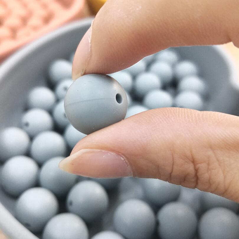Заводские мягкие жевательные бусины круглой формы, 9 мм/12 мм/15 мм/19 мм/20 мм, силиконовые бусины для прорезывания зубов