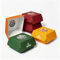 Boîte à gâteau carrée jetable en carton rigide blanc 3,3*7,4 pouces pour sandwichs, hamburgers, hot-dogs, avec couvercle transparent en PET et pelliculage mat