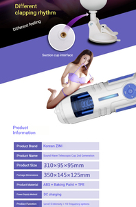 <span class=keywords><strong>ZINI</strong></span> Sound Wave Deuxième Génération Godet de Masturbation à Piston pour Hommes, Vibrateur Automatique à Fréquence Variable, Télescopique, Étanche - Product Image 6