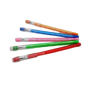 9 pointes en plastique translucides multi-points Push Fun crayons Kawaii nouveauté papeterie cadeaux Bullet crayon empilable avec gomme