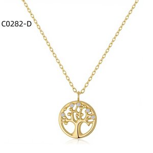 Amy Amy <b>Tree</b> Of Life Pendant Necklace Rhodium Plated Cubic Zirconia Women's Fashion Jewelry Everyday Wearing Gift - Product Image 2