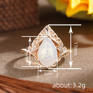 Anello con Goccia d'Acqua Texturizzata, Elegante Gioiello da Dito per Donna, Uso Quotidiano - Product Image 4