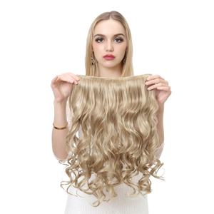 Fabricant de cheveux synthétiques de haute qualité <span class=keywords><strong>Clip</strong></span> en fibre Futura en une seule pièce Extensions de cheveux sans couture Ombre en gros pour les femmes blanches - Product Image 4