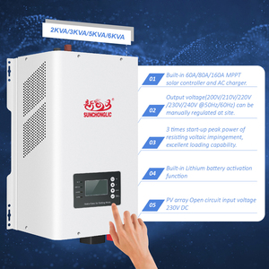 ระบบโซลาร์เซลล์ไฮบริด Sunchonglic 24V 3kW แบบออฟกริด ความถี่ต่ำ MPPT พร้อมคลื่นไซน์บริสุทธิ์และเอาต์พุตเดี่ยว รุ่น HMP-3KW-24V - Product Image 3