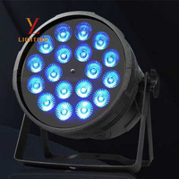 Projecteur LED Par 18x10W RGB 4-en-1 DMX512 8 canaux, activé par le son, dimmable, à suspendre pour éclairage d'événements, mariages, fêtes et discothèques