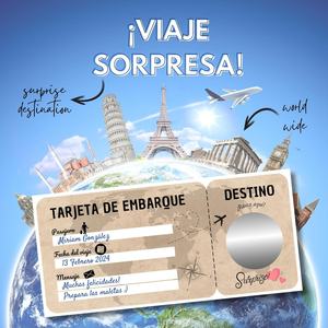 Tarjeta de <span class=keywords><strong>Regalo</strong></span> Sorpresa para <span class=keywords><strong>Viajes</strong></span>, Cheque de Viaje, Cupón de Viaje, <span class=keywords><strong>Regalo</strong></span> Romántico para Parejas para el Día de San Valentín, Tarjeta de Embarque Personalizable - Product Image 5