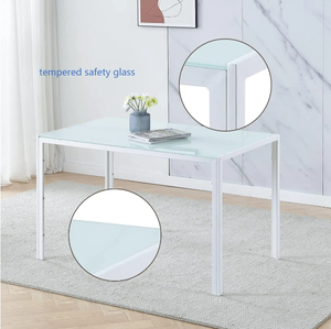 Juego de comedor de mesa de comedor de aluminio cuadrado de alta calidad - Product Image 3