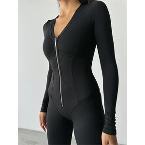 OYSHO <b>Black</b> <b>Zipped</b> Stretch Party <b>Jumpsuit</b> - Product Image 3