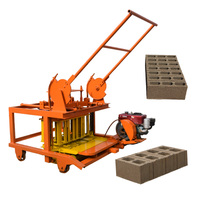 Machine manuelle vibrante QCM4-30 pour la fabrication de blocs creux en ciment, moteur diesel électrique, boîte de vitesses et roulement pour la production de briques en béton