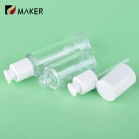 Flacon de sérum cosmétique vide en plastique transparent blanc de 30 ml et 50 ml, flacon de lotion sans air en PET transparent pour soins de la peau