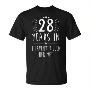 T-shirt promotionnel personnalisable pour la 28e anniversaire de mariage, pour lui et son mari, célébrant 28 ans de mariage - Product Image 2