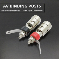 Amplificateur de haut-parleur audio vidéo à soudure libre Subwoofer Binding Post Connector Cable Terminals Push Style