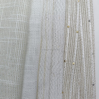 Tissu Voile Tissé 100% Polyester Style Luxe en Gros, Rideau Transparent à Paillettes Métalliques, Tricot Bronzé, Textile de Maison Couleur Unie