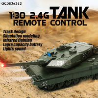 1:30 ölçekli rc ordu tankı askeri model seti oyuncak çocuklar için led ışık ses ile