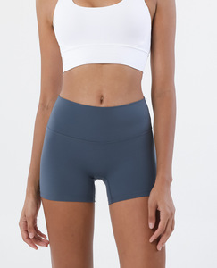 กางเกงขาสั้นออกกำลังกายเอวสูงรุ่นใหม่ XW-BJ-4002 สำหรับผู้หญิง ไซส์ XXL สีพื้น สำหรับออกกำลังกาย ฟิตเนส โยคะ ดีไซน์ยกกระชับ พร้อมเอวยางยืด - Product Image 6