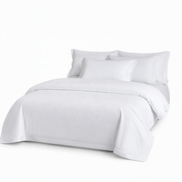 Parure de lit d'hôtel en satin de coton peigné 100 % pur coton 60S, quatre pièces, blanc pur, universelle quatre saisons, douce pour la peau