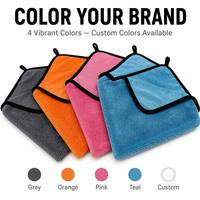 Lot de 3 serviettes de detailing auto Tavelya en microfibre torsadée 800 GSM, système de codage couleur, pour lavage, séchage et polissage, étiquette personnalisée OEM