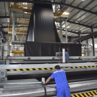 Máquina de línea de soplado de geomembranas de 8000 mm con motor de un solo tornillo HDPE/LDPE y caja de engranajes PLC para película impermeabilizante de construcción