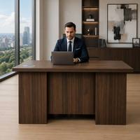 Bureau de travail moderne en bois avec tiroir, table de conférence, poste de travail pour bureau à domicile, en MDF
