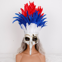 Máscara de Doctor de la Peste Personalizada con Tocado de Plumas, Disfraz de Carnaval Veneciano, Máscara de Nariz Larga para Fiestas y Festivales, Venta al Por Mayor